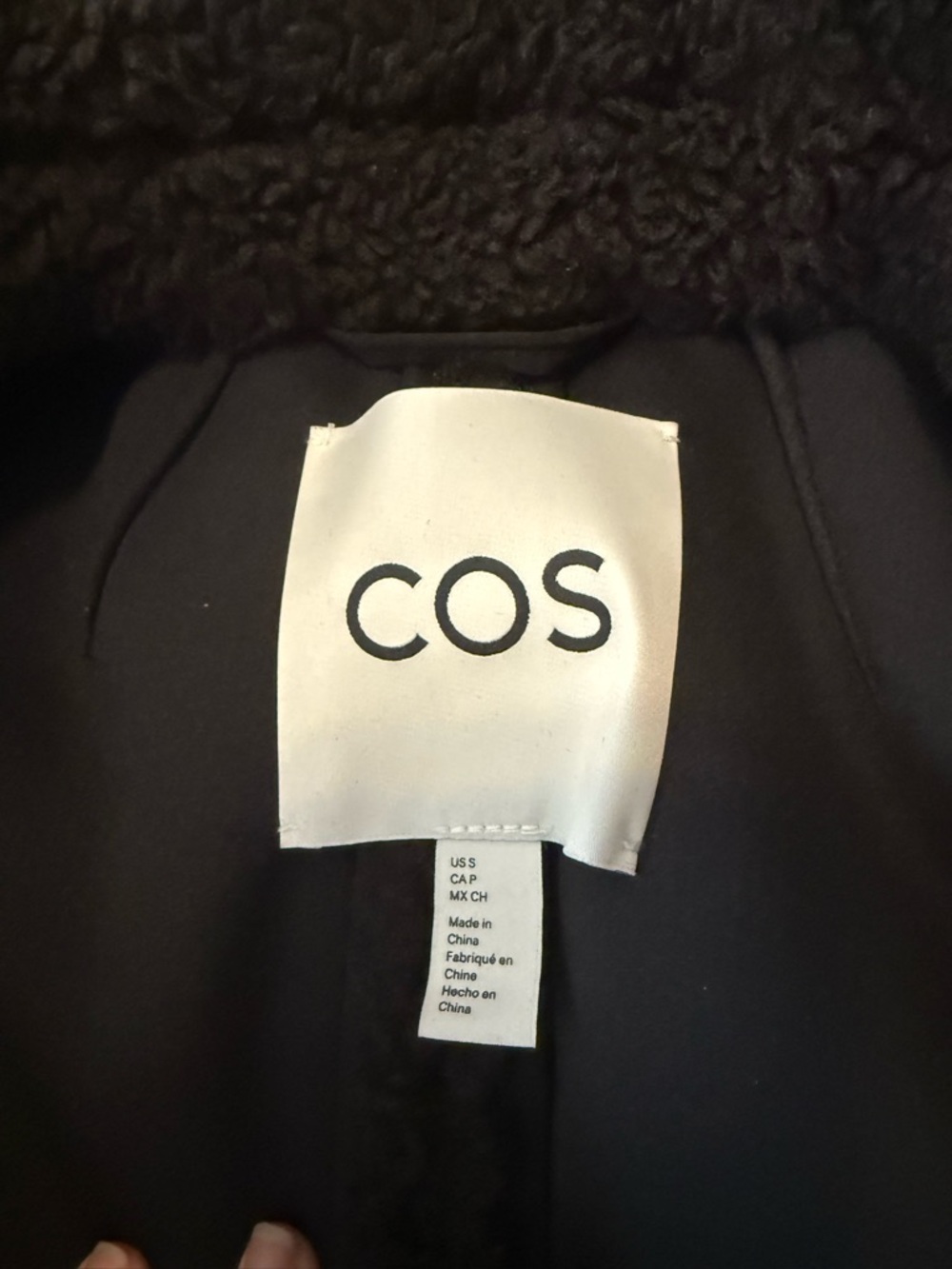 COS Chocolate Brown Sherpa Button-Front Jacket (Small) - Picture 4 of 4